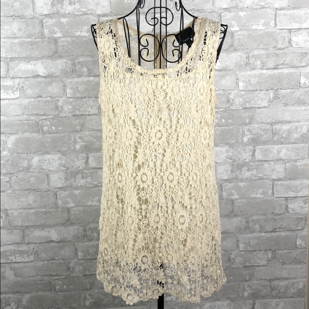 Cynthia Rowley Crochet Lace Tunic length Cream L